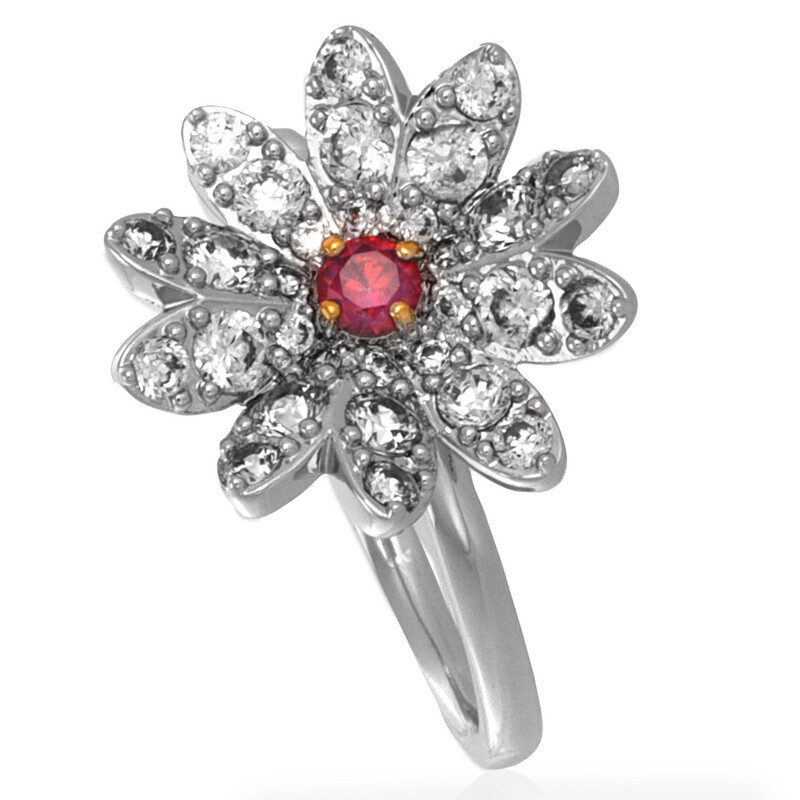 Swarovski Eternal Flower Mixed Metal Ring, Size 55 (US 6.75