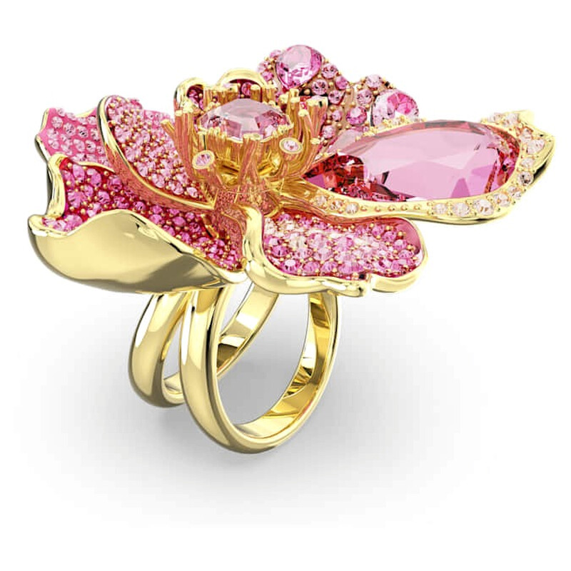 Swarovski Idyllia Pave Flower Cocktail Ring, Size 60 (US 8.75