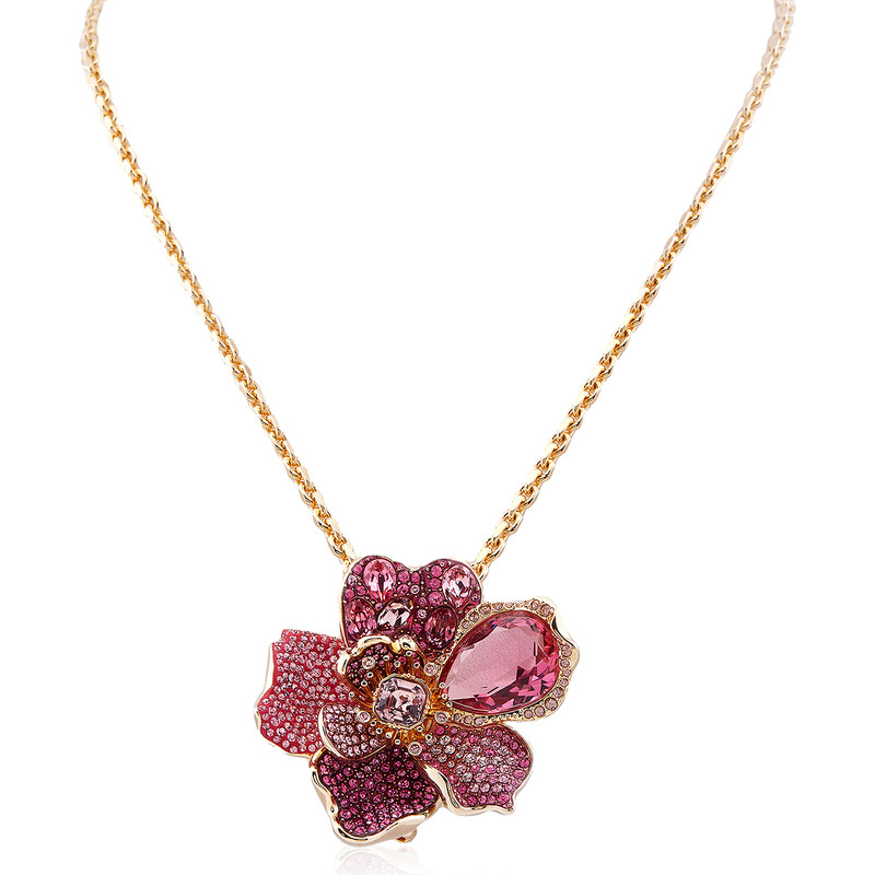 Swarovski Florere Necklace Brooch Gold Shiny Rose 5652068