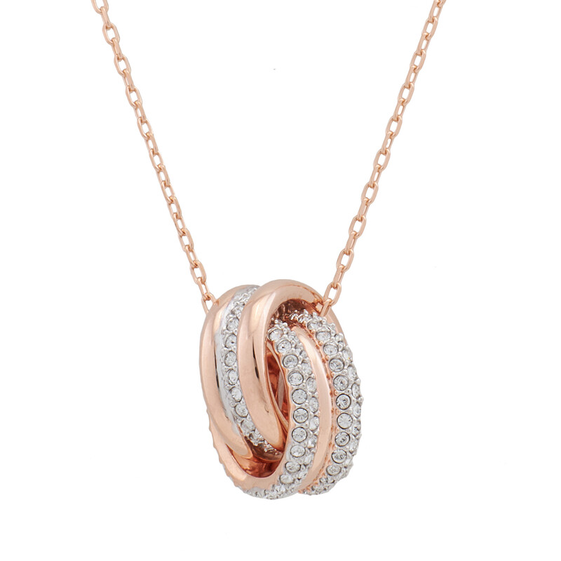 未使用級 スワロフスキー ネックレス FURTHER 2連 ローズゴールド 金 Swarovski Further Pendant in Rose Gold 5240525 768549913198