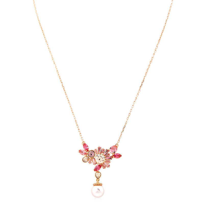 Swarovski Gema Pendant Pearl Gold Shiny Pink 5688490 9009656884904