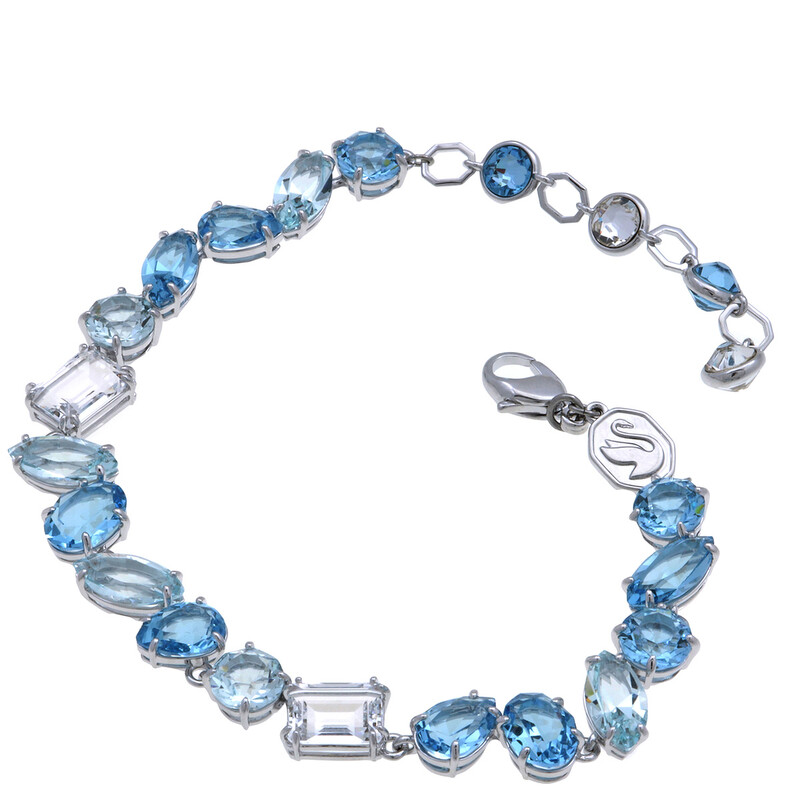 スワロフスキーSwarovski Gema ブレスレット ブルー Swarovski Gema Soft Bracelet Rhodium Shiny Blue 5666018