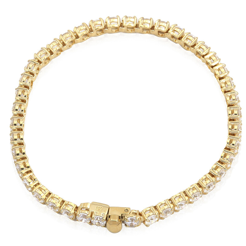 Swarovski Gold-Tone Plated Matrix Tennis Bracelet, Size XL 5657663