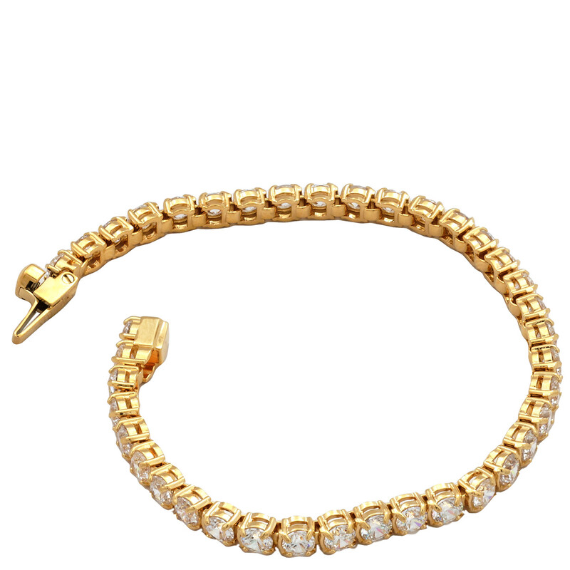 Swarovski Gold-Tone Plated Matrix Tennis Bracelet, Size XL 5657663
