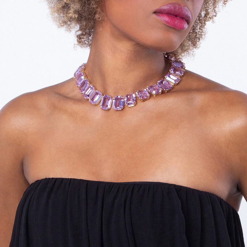 Swarovski Gold-Tone Plated Purple Millenia Tennis Necklace 5715330