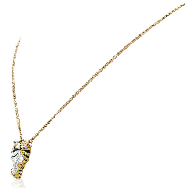 Swarovski Gold-Tone Plated Zodiac Tiger Pendant Necklace 5620291