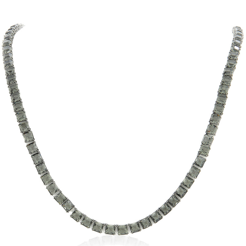Swarovski Gray Ruthenium Plated Millenia Long Square Cut Necklace 