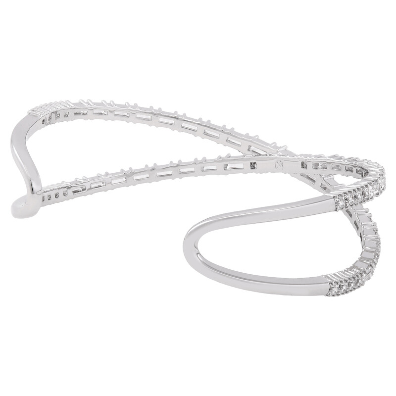 Swarovski Hyperbola Cuff Rhodium Shiny White 5677626 9009656776261