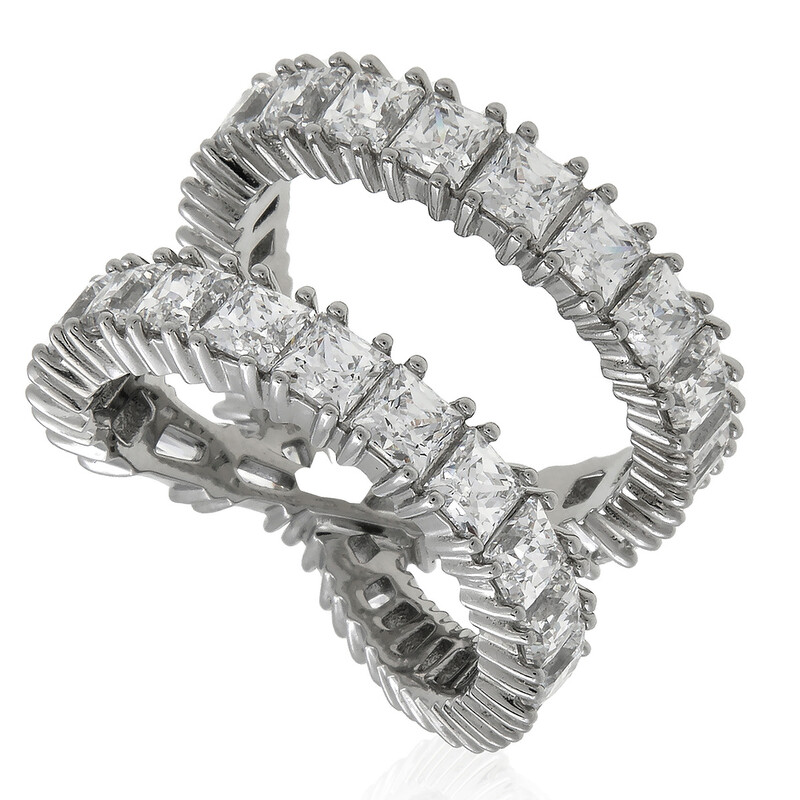 Swarovski Hyperbola Motif Ring Rhodium Shiny White, Size 52 (US