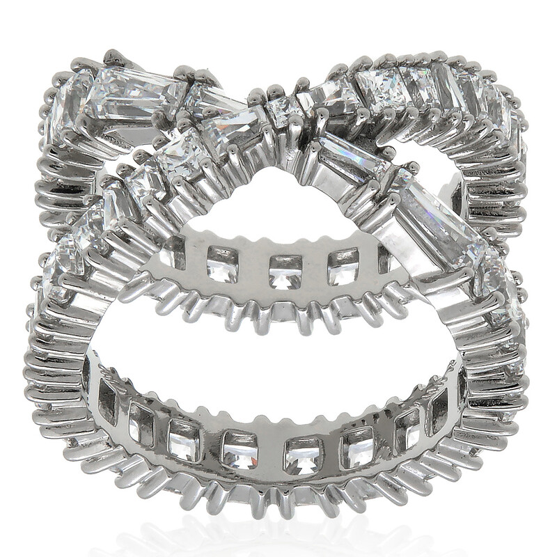 Swarovski Hyperbola Motif Ring Rhodium Shiny White, Size 52 (US Swarovski Hyperbola Motif Ring Rhodium Shiny White, Size 52 (US