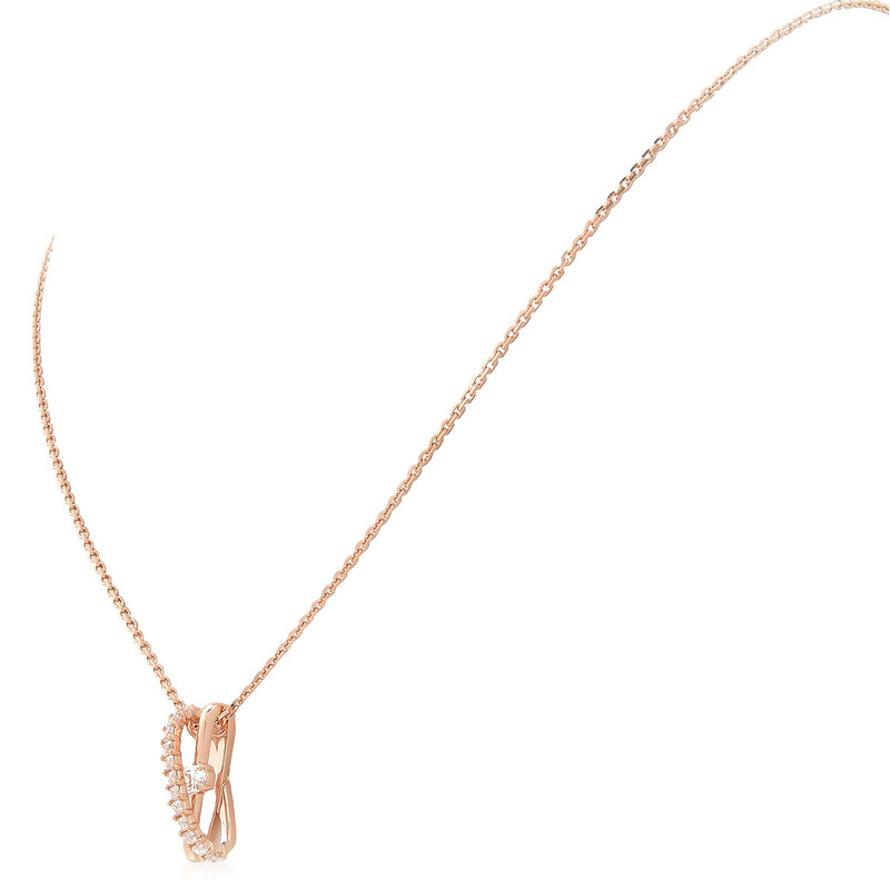 Swarovski Hyperbola Pendant 2 Band Rose Gold Shiny White 5689788