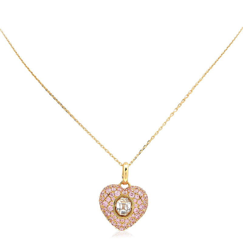 Swarovski Hyperbola Pendant Heart Gold Shiny Pink 5680784