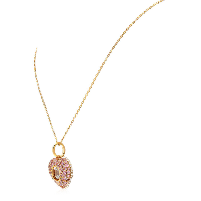 Swarovski Hyperbola Pendant Heart Gold Shiny Pink 5680784
