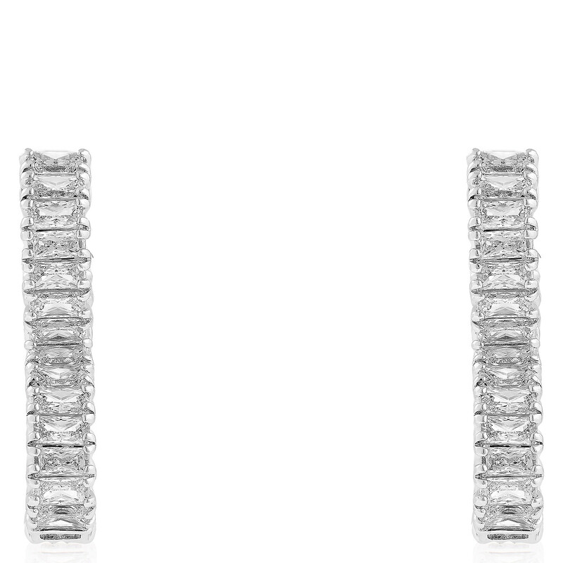 Swarovski Hyperbola Pierced Earrings Hoop Twist Rhodium Shiny Swarovski Hyperbola Pierced Earrings Hoop Twist Rhodium Shiny
