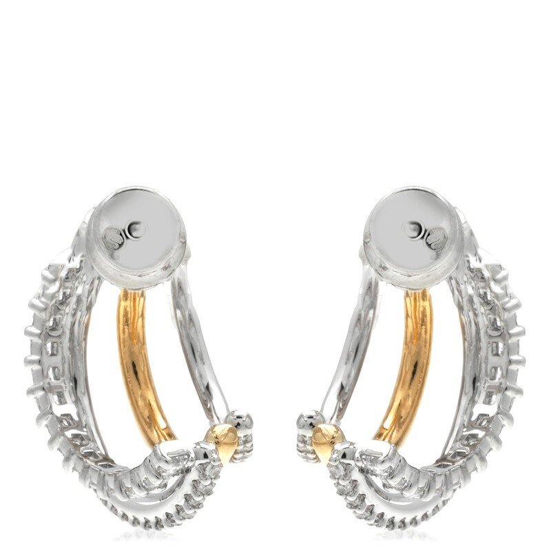 Swarovski Hyperbola Pierced Earrings Mini Hoop 4 Mixed Plating
