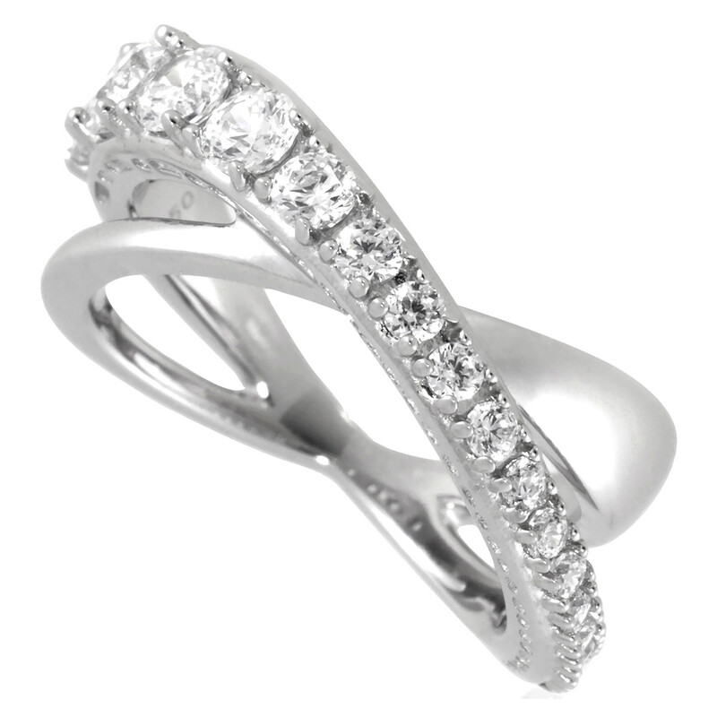 Swarovski Hyperbola Rhodium-Plated Ring, Size 58 5714954 - Jewelry