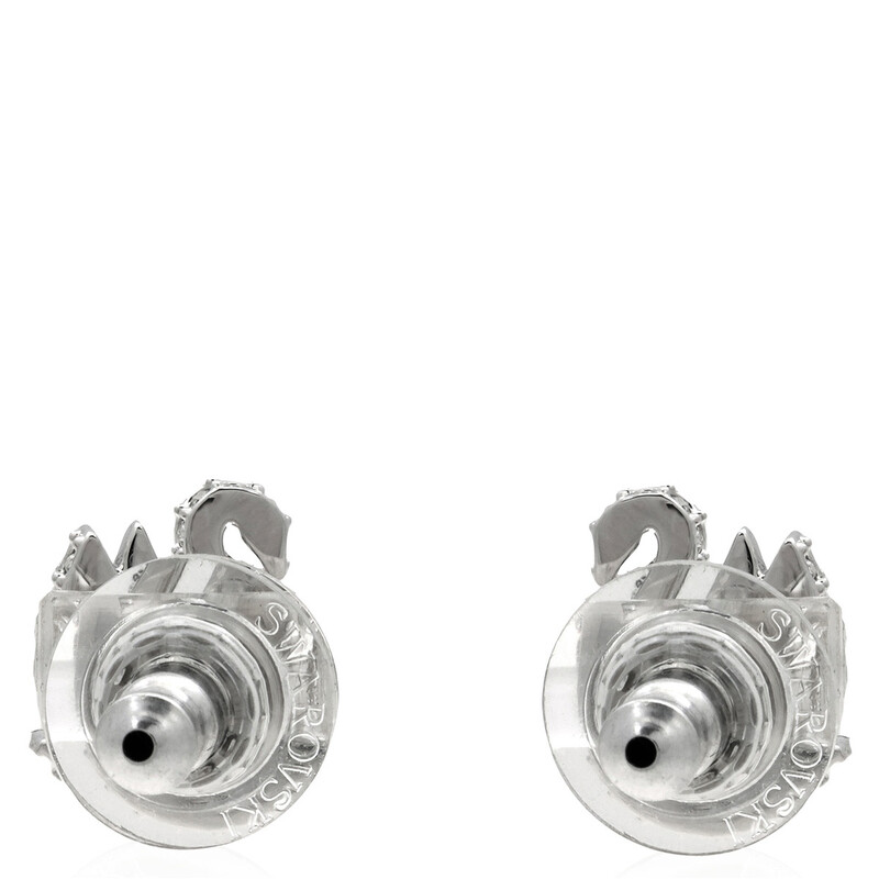 Swarovski Iconic Swan Pierced Earrings Xxs Rhodium Shiny Crystal