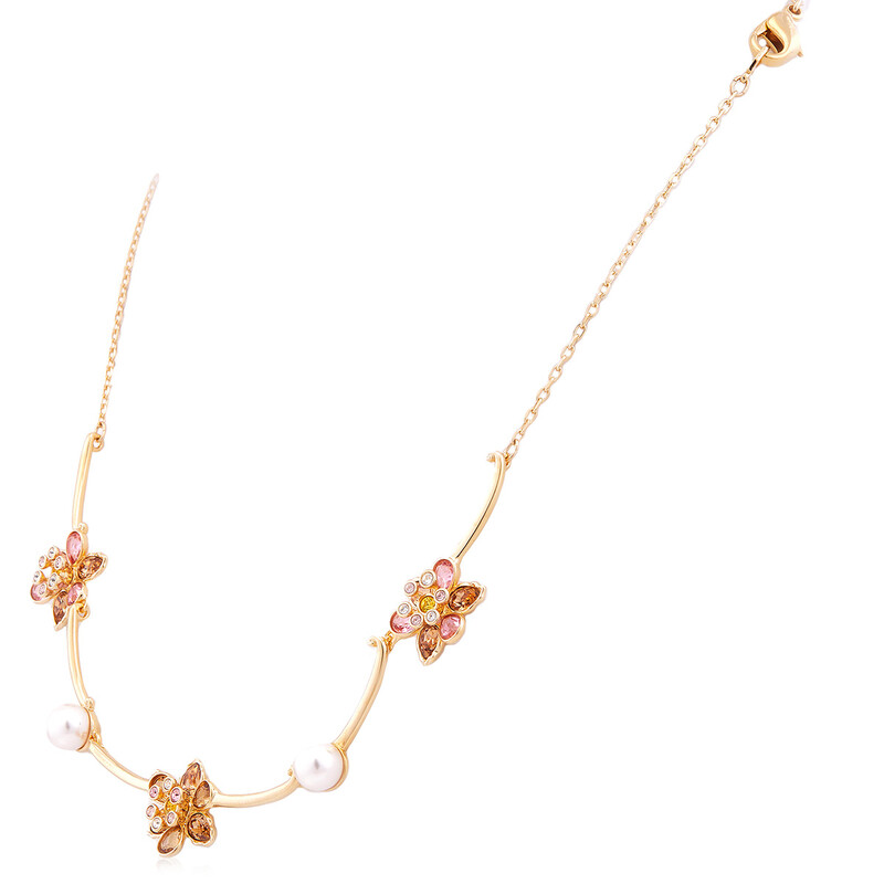 Swarovski Idyllia Crystal Pearl Flower Necklace 5732388
