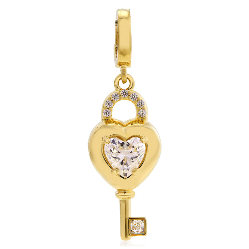 スワロフスキー エンジェル with Golden Heart Swarovski Idyllia Heart With Key Charm 5742959 9009657429593