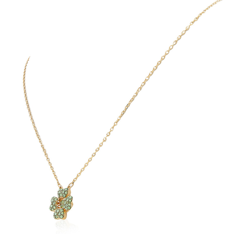 Swarovski Idyllia Pendant Dancing Cz Clover Gold Shiny Green