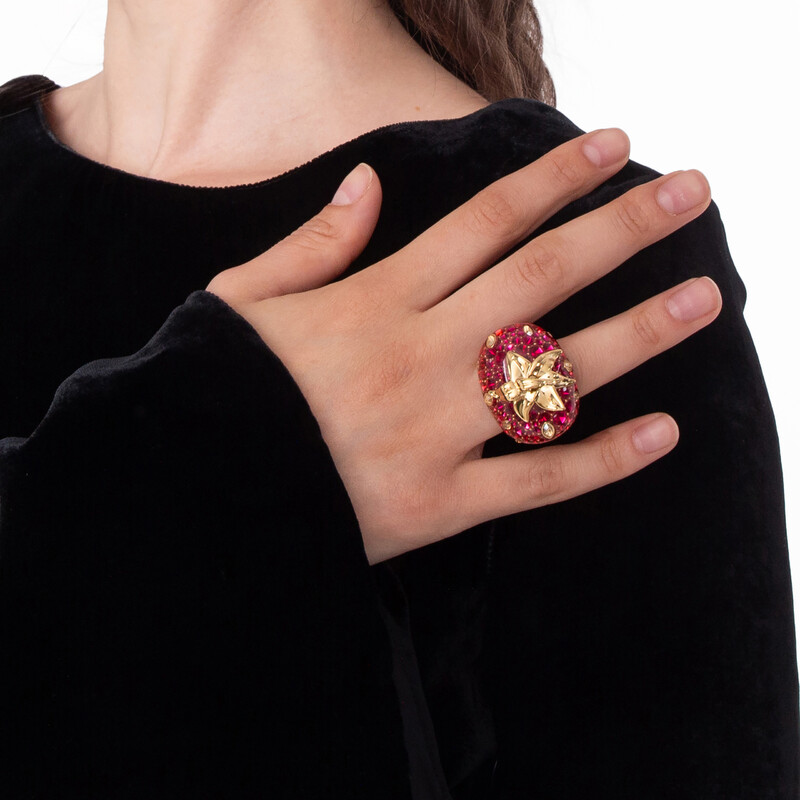 Swarovski Idyllia Strawberry Motif Ring, Size 55 5744916