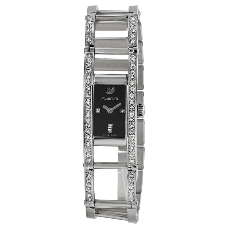 Swarovski Indira Black Dial Stainless Steel Quartz Ladies Watch