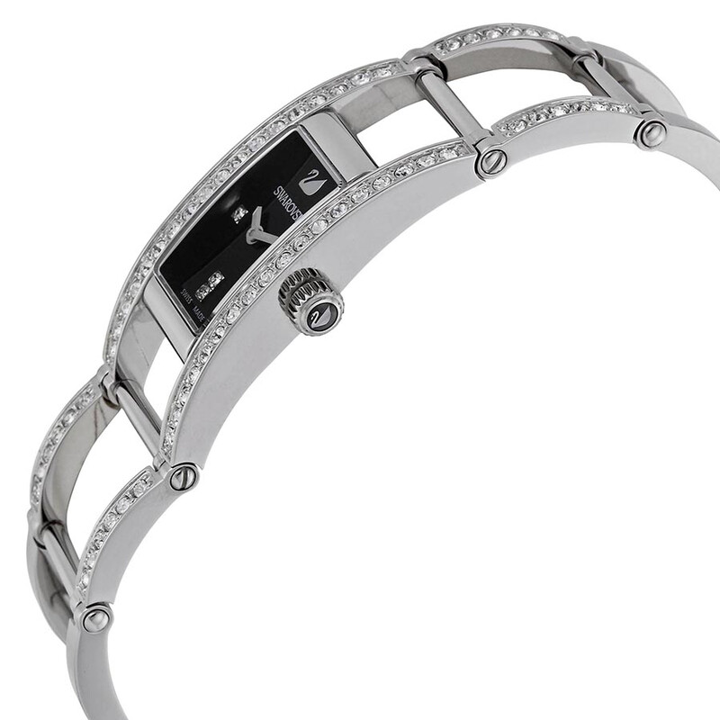 Swarovski Indira Black Dial Stainless Steel Quartz Ladies Watch