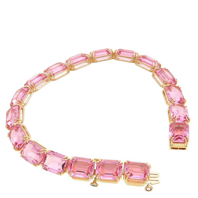 Swarovski Ladies Millenia Pink Crystal Tennis Bracelet, Size Small