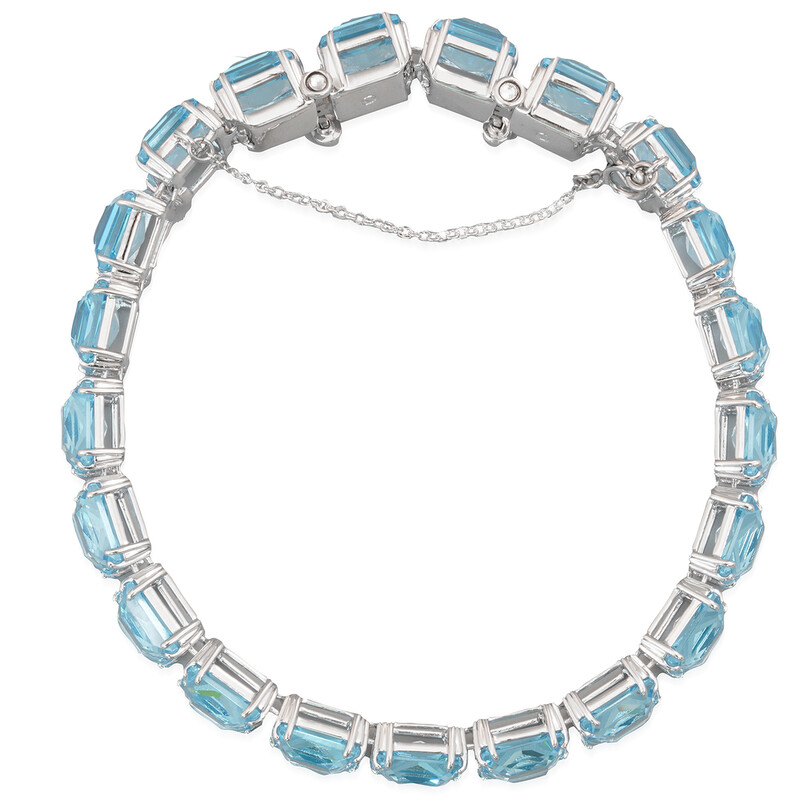 Swarovski Ladies Millenia Rhodium Plated Square Cut Bracelet 5614924 ...