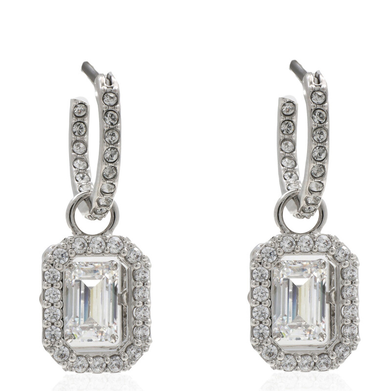 Swarovski Ladies Millenia White Rhodium Plated Octagon Cut Drop ...