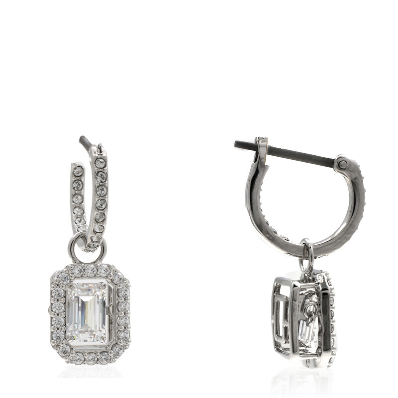 Swarovski Ladies Millenia White Rhodium Plated Octagon Cut Drop ...