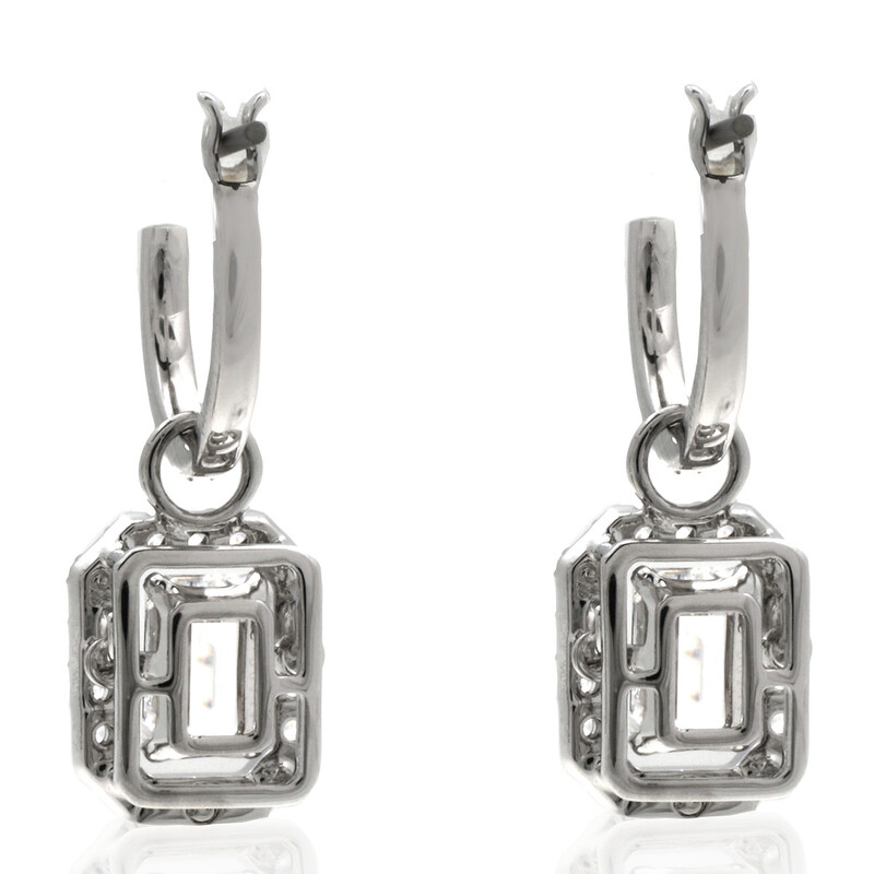 Swarovski Ladies Millenia White Rhodium Plated Octagon Cut Drop ...