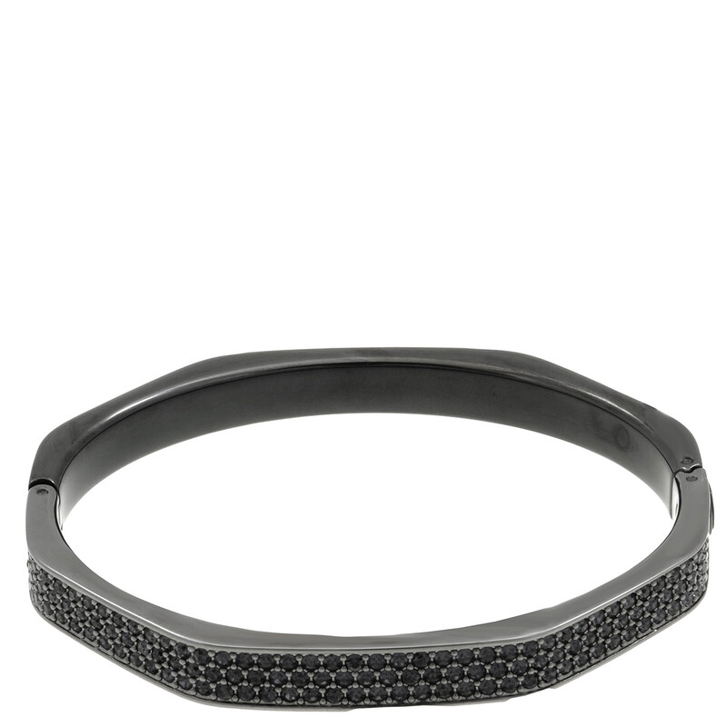 Swarovski Ladies Octagon Shape Black Dextera Bangle, Size Large