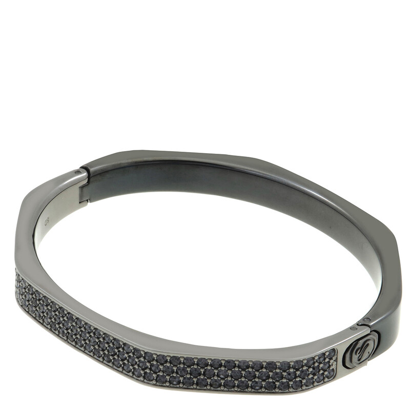 Swarovski Ladies Octagon Shape Black Dextera Bangle, Size Large 5651342 ...