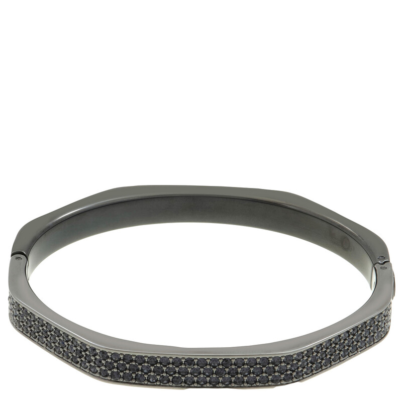Swarovski Ladies Octagon Shape Black Dextera Bangle, Size Medium