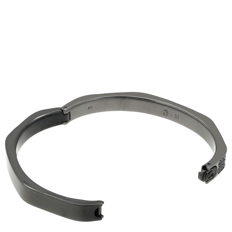 Swarovski Ladies Octagon Shape Black Dextera Bangle, Size Medium