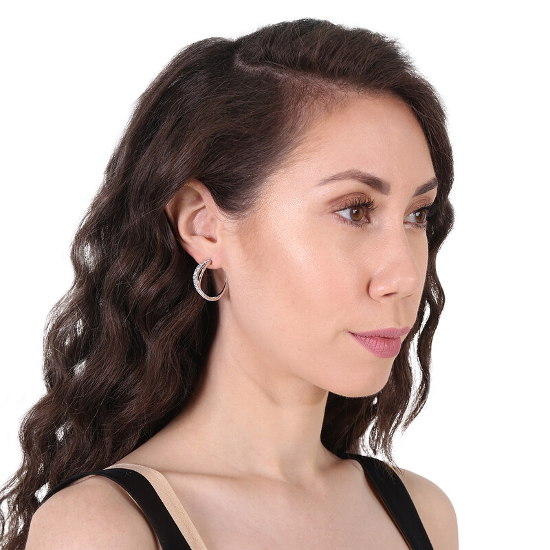 Swarovski Ladies Twist Hoop Earrings White, Rhodium Plated 5563908 ...