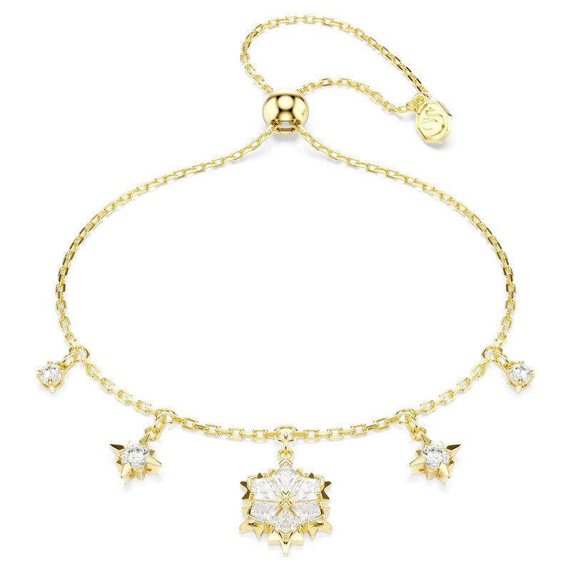 Swarovski Magic Bracelet, Mixed Cuts, Snowflake, White, 18K Gold
