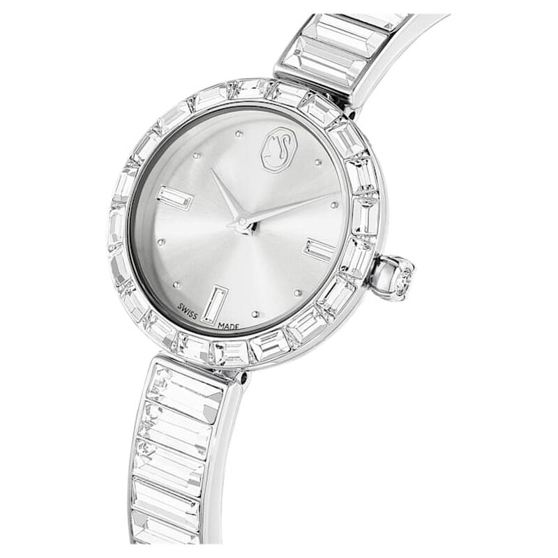 Swarovski Matrix Bangle Quartz Crystal Silver Dial Ladies Watch