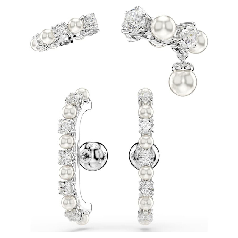 美品 SWAROVSKI 5691715 ピアスイヤーカフ セット Swarovski Matrix Crystal Pearl Cuff Earrings Set 5691715