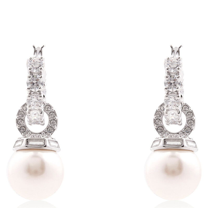 Swarovski Matrix Crystal Pearl Drop Earrings 5691716 9009656917169