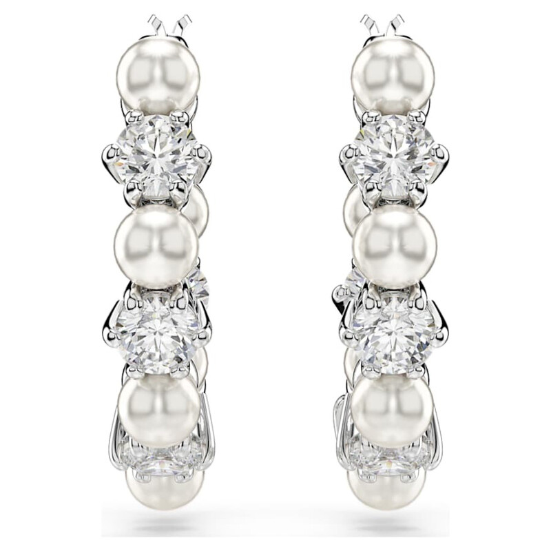 Swarovski Matrix Crystal-Pearl Hoop Earrings 5709256 9009657092568
