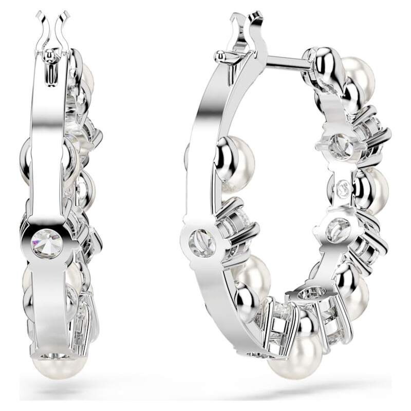 Swarovski Matrix Crystal-Pearl Hoop Earrings 5709256 9009657092568