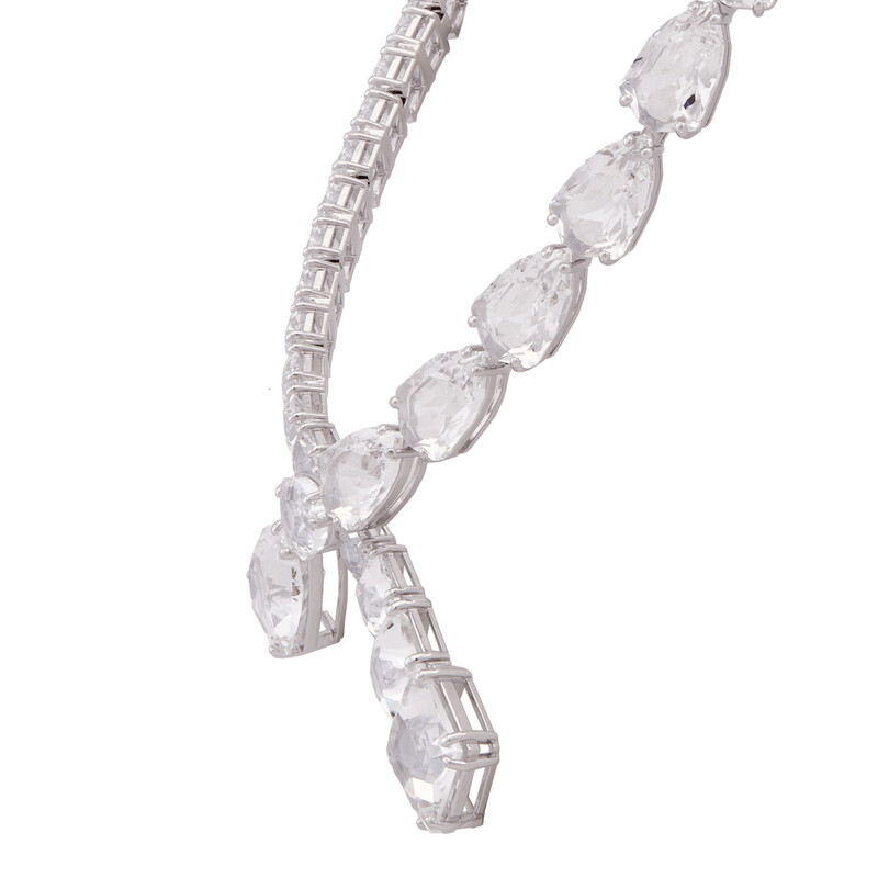 Swarovski Matrix Necklace Closed Rhodium Shiny Crystal 5692521