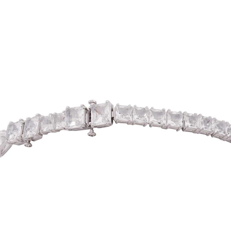Swarovski Matrix Necklace Closed Rhodium Shiny Crystal 5692521