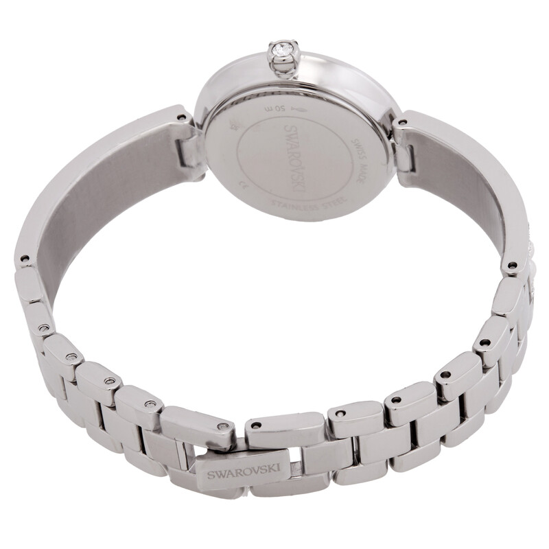 Swarovski Matrix Pearl Bangle Quartz Crystal Silver Dial Ladies