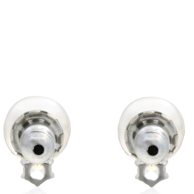 Swarovski Matrix Pierced Earrings Studs Rhodium Shiny White