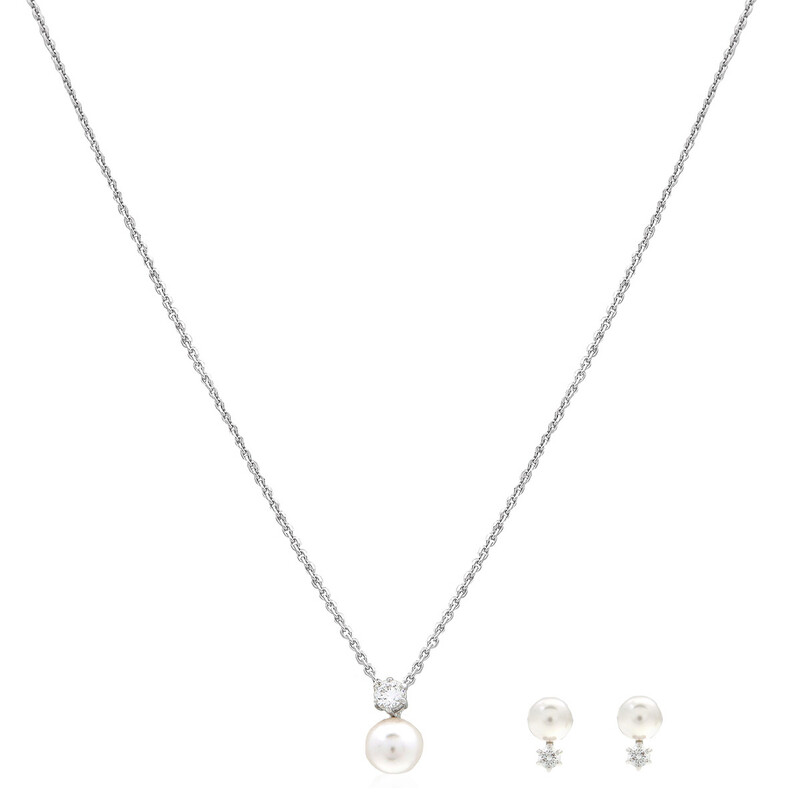 Swarovski Matrix Set Pearl Rhodium Shiny White 5689624