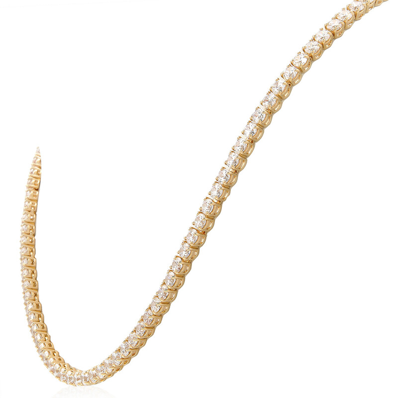 Swarovski Matrix Tennis Necklace S New Gold Shiny White 5681795