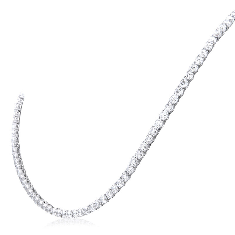 Swarovski Matrix Tennis Necklace S New Rhodium Shiny White 5681796